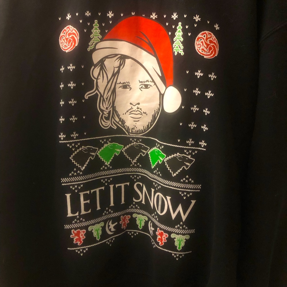 GOT Xmas parody sweater Jon Snow- ugly sweater